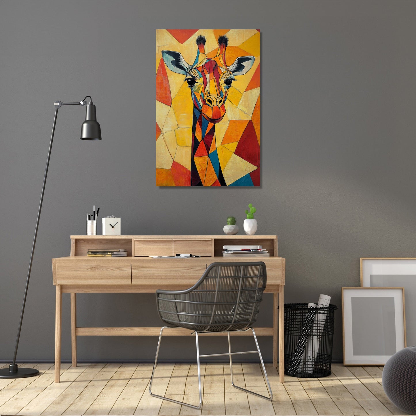 Geometric Giraffe Canvas
