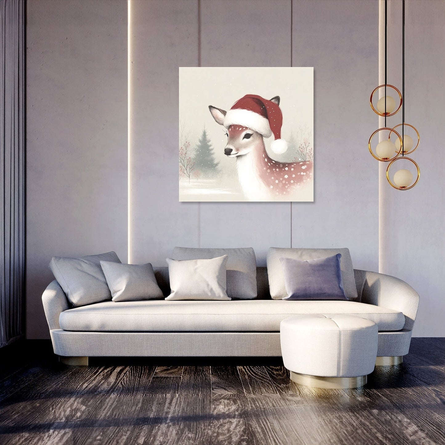 Pastel Holiday Deer Canvas