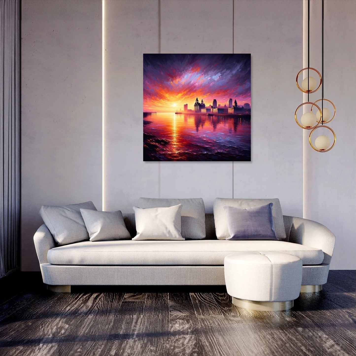 Liverpool Mersey Sunset Canvas