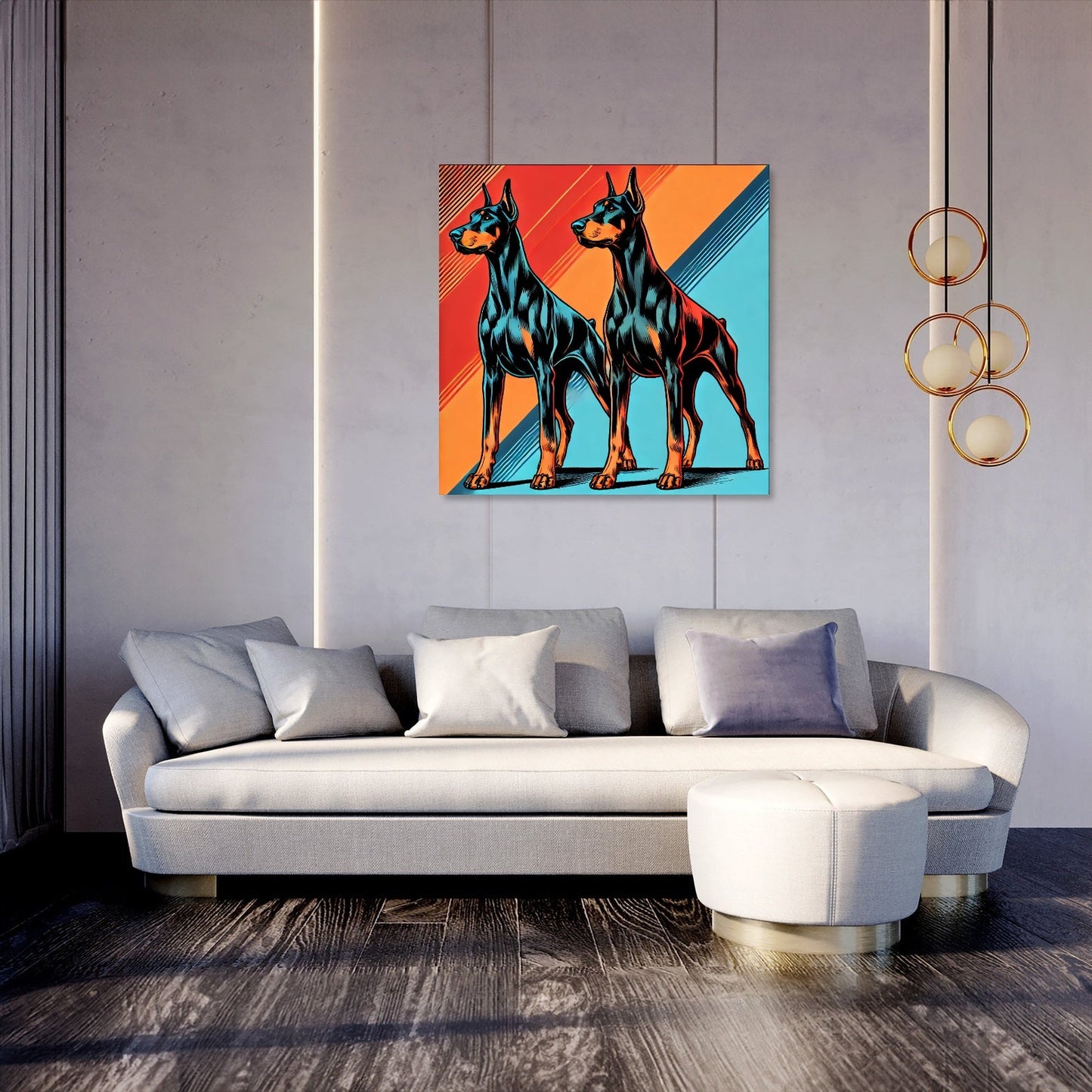Dynamic Dobermans Canvas