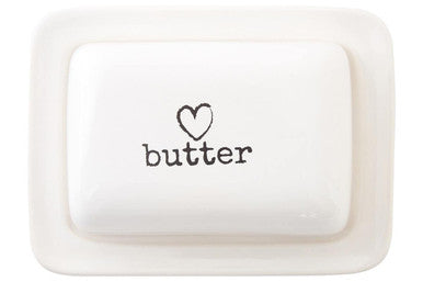 White Ceramic Butter Dish | Charm