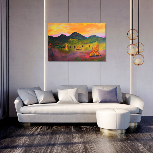 Bealtaine Bonfires Canvas