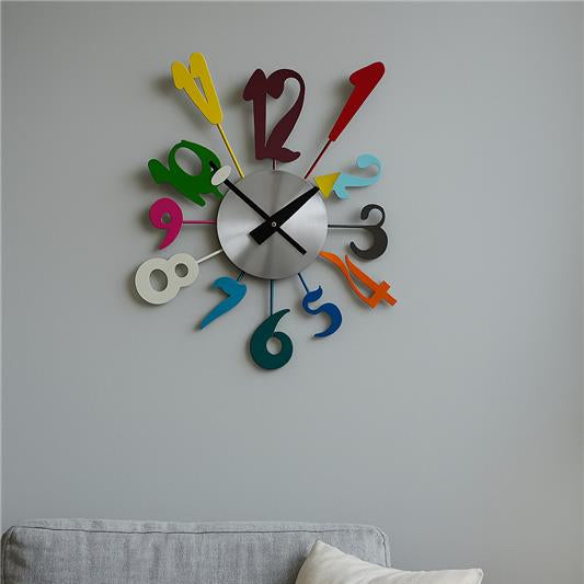 Franci Multi-Colour Funky Numbers Wall Clock