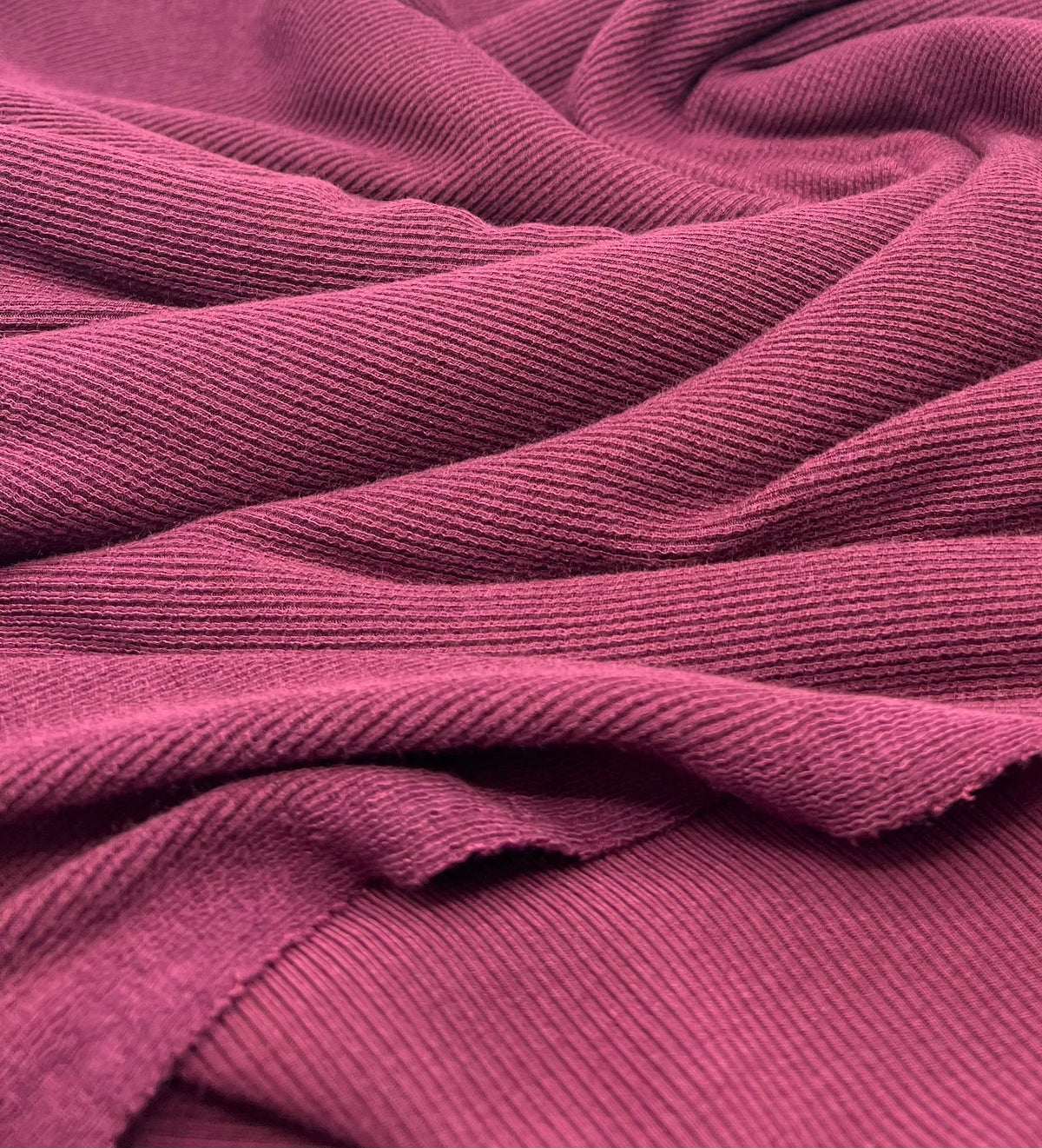 Burgundy Fine Rib 285GSM Stretch Fabric