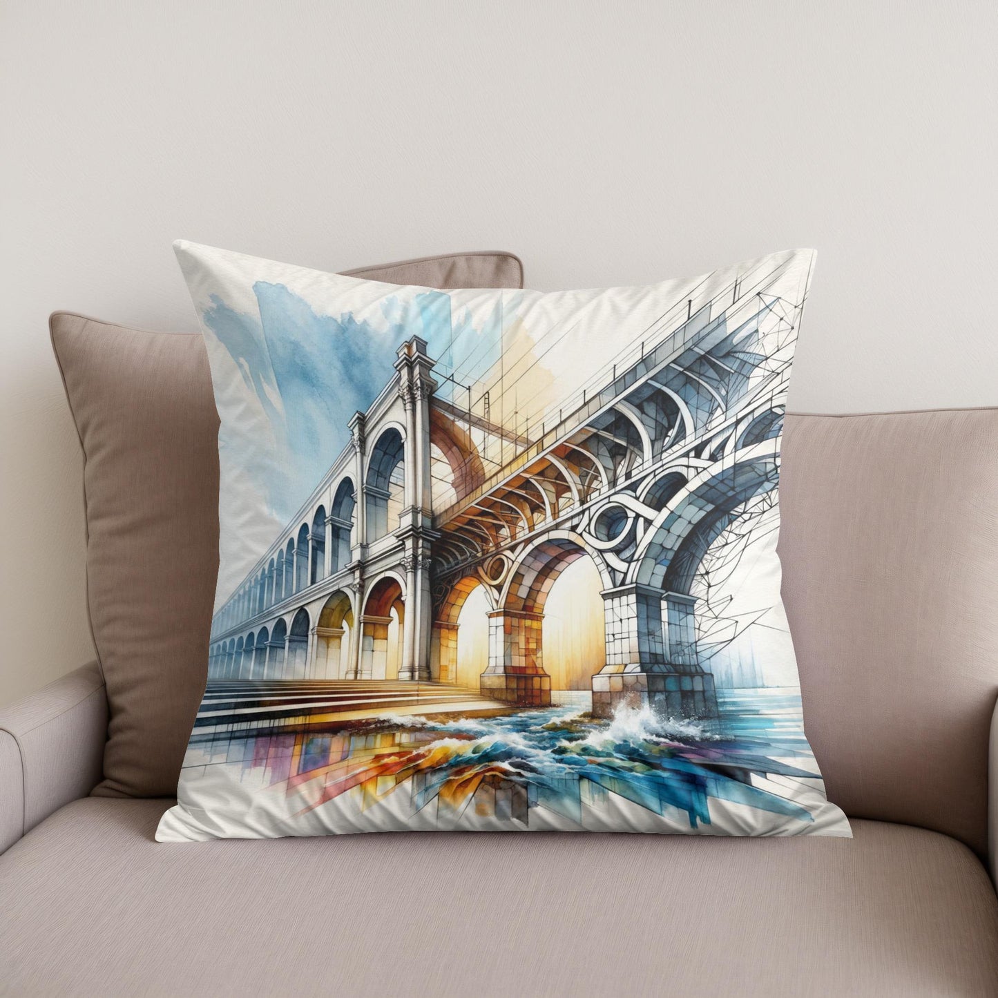 Temporal Bridge Cotton Cushion