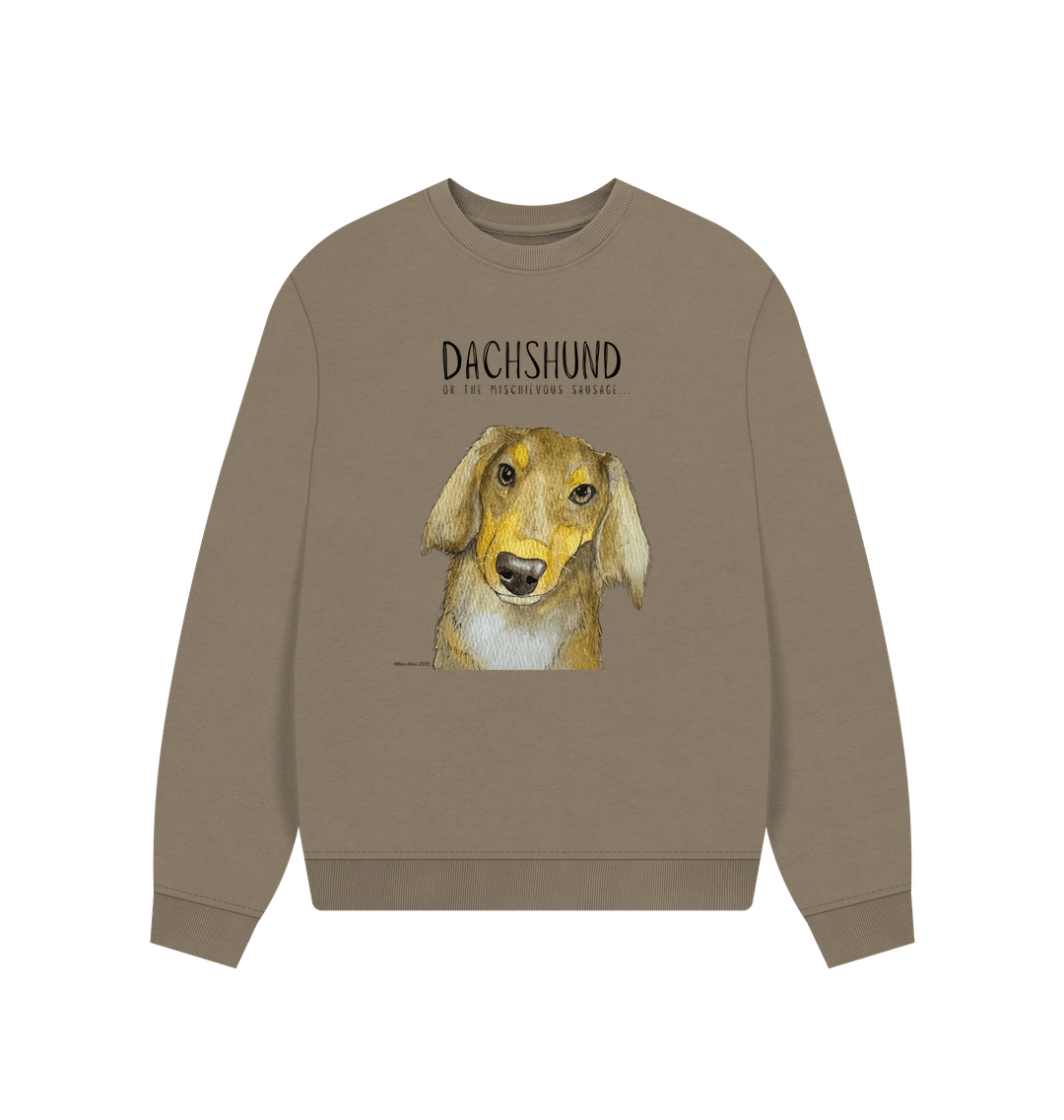 Comfy, Cozy, & Cute: The Long Haired Dachshund Oversized Sweatshirt"