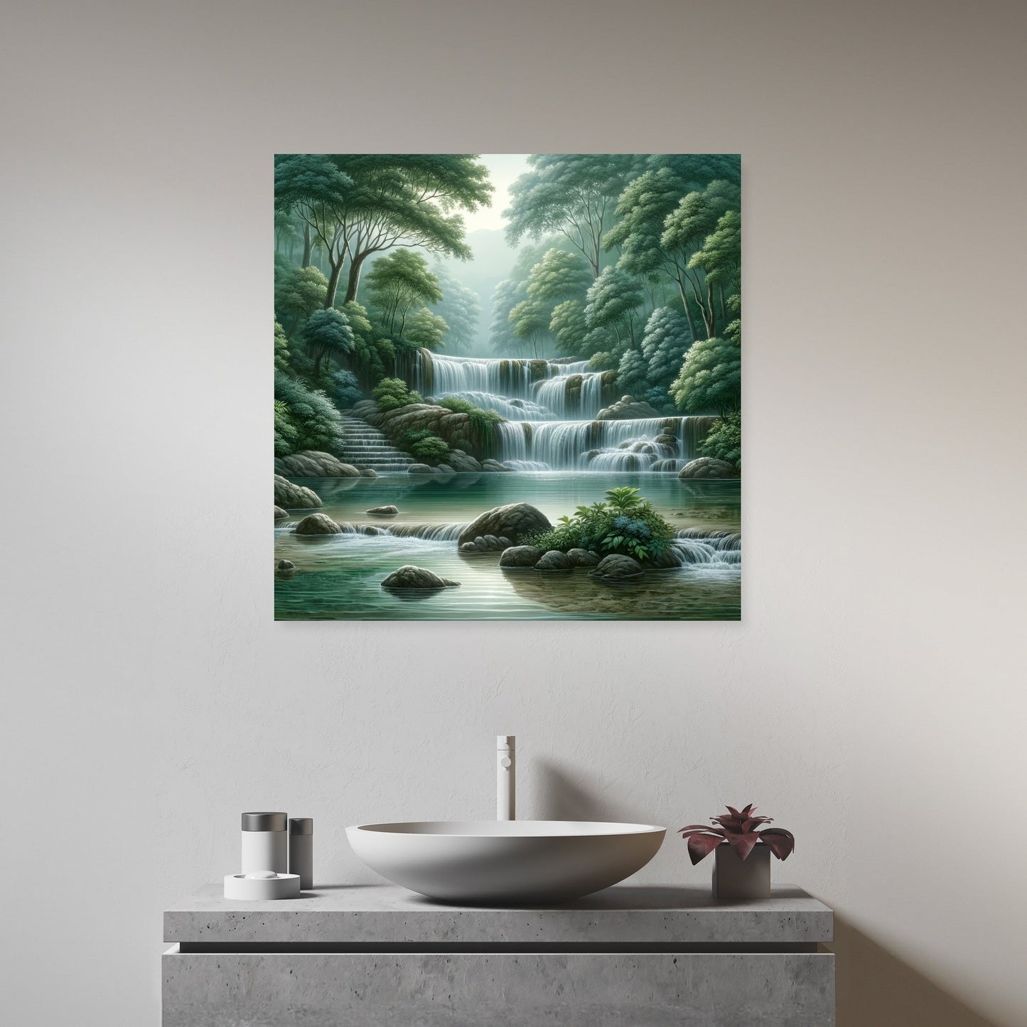 Tranquil Waterfall Canvas