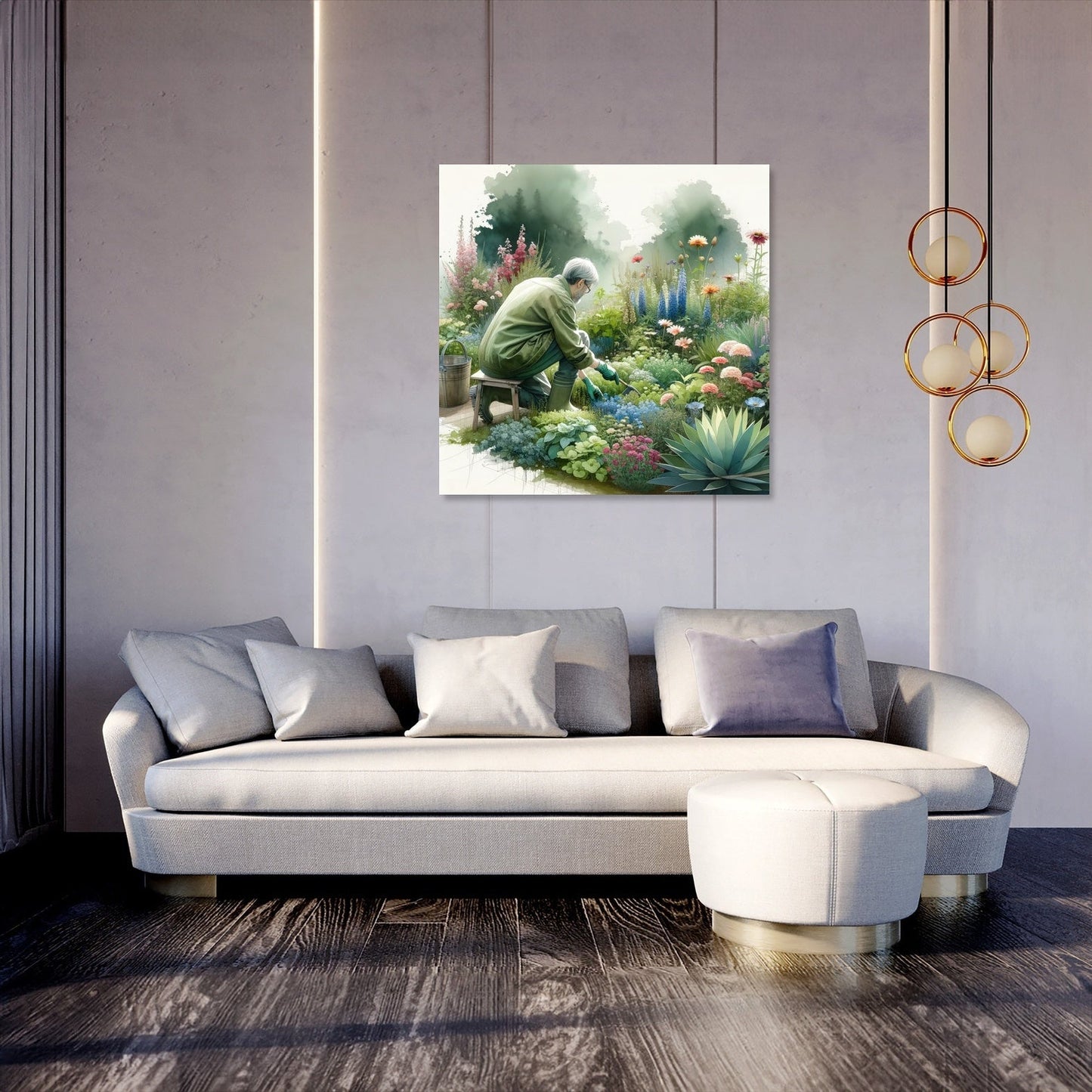 Serene Gardening Canvas