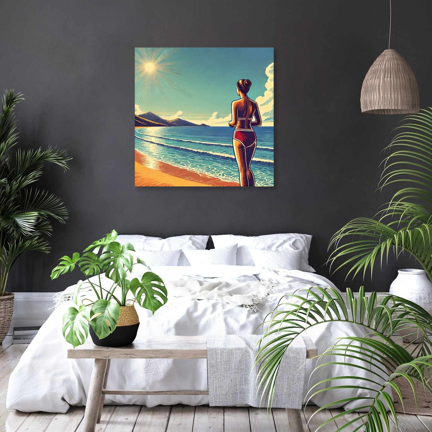 Sunset Beach Reflection Canvas
