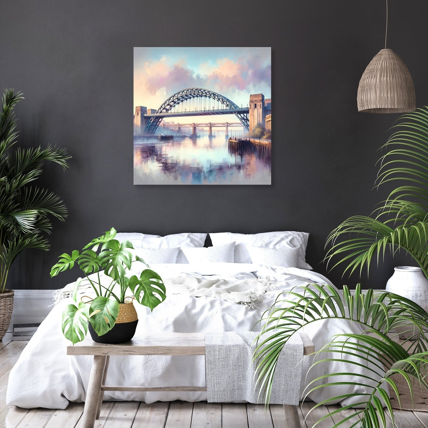 Newcastle Tyne Bridge Dawn Canvas