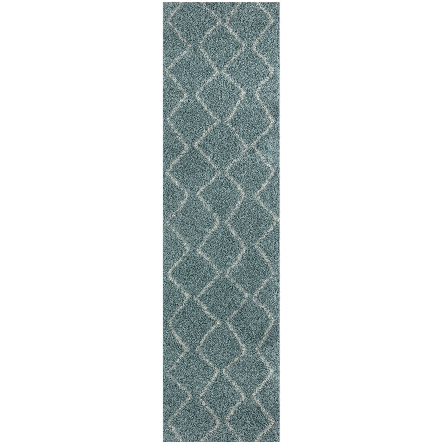 Moroccan Duck Egg Blue Shaggy Rug | 850