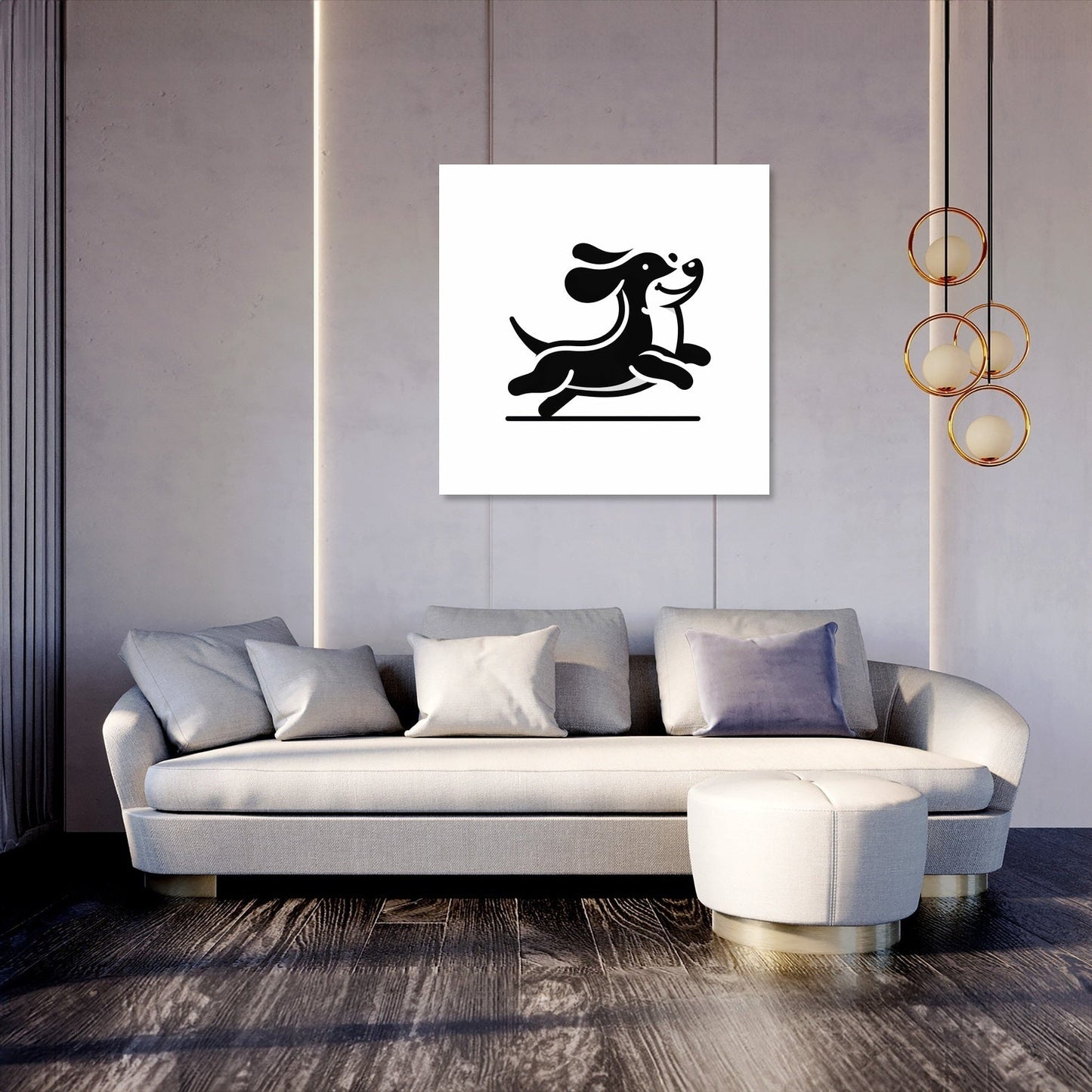Joyful Sausage Dog Canvas