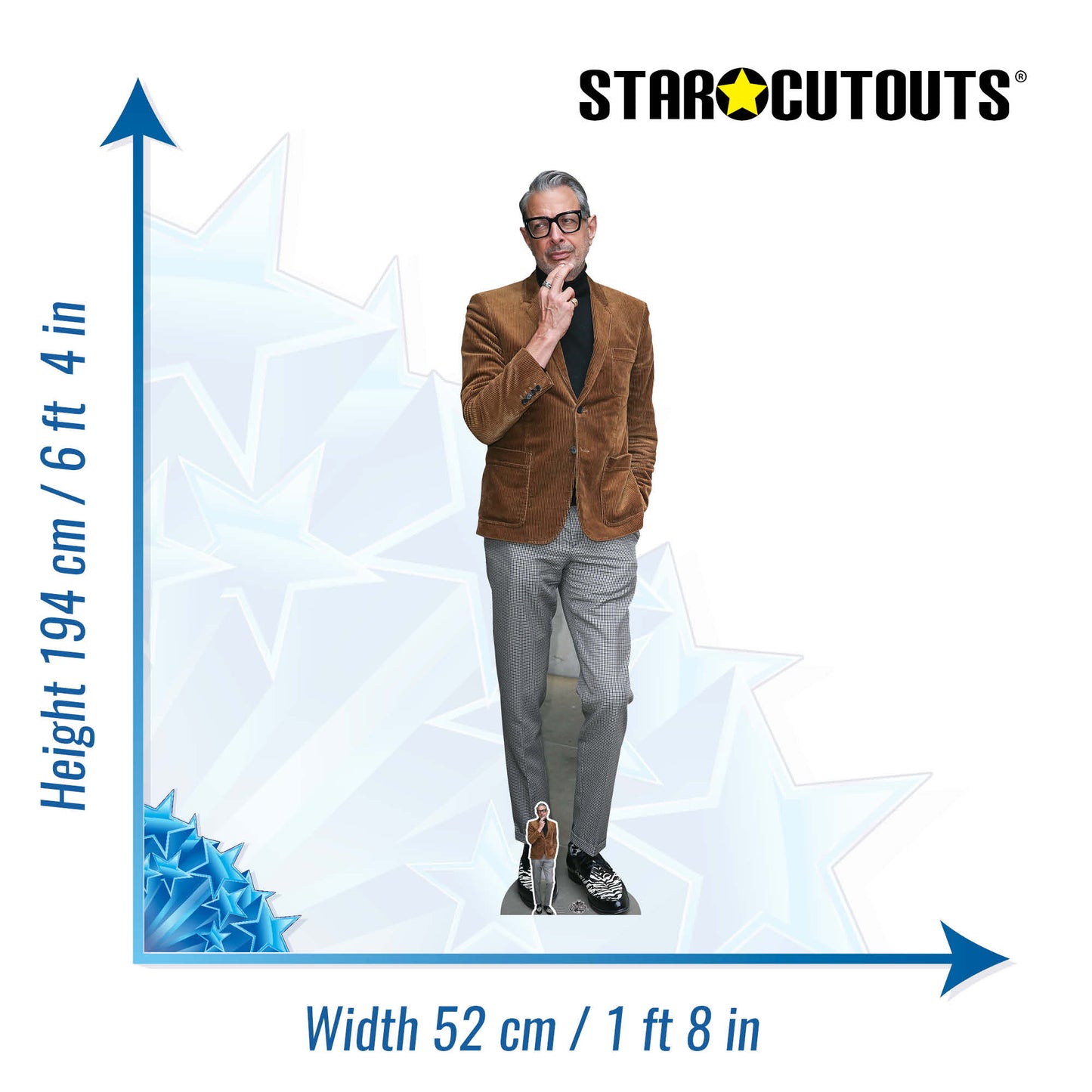 CS854 Jeff Goldblum (Suede Jacket) Height 194cm Lifesize Cardboard Cutout With Mini