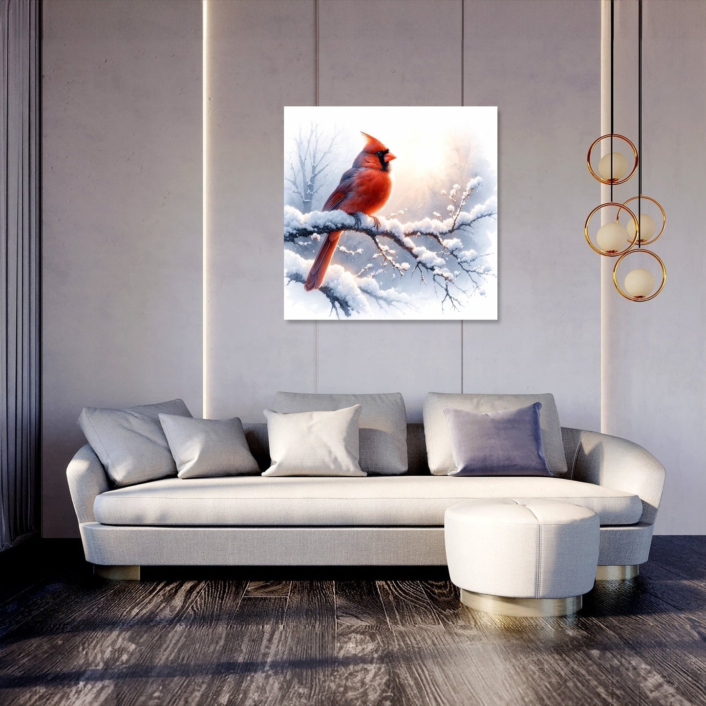 Cardinal's Winter Morning Canvas