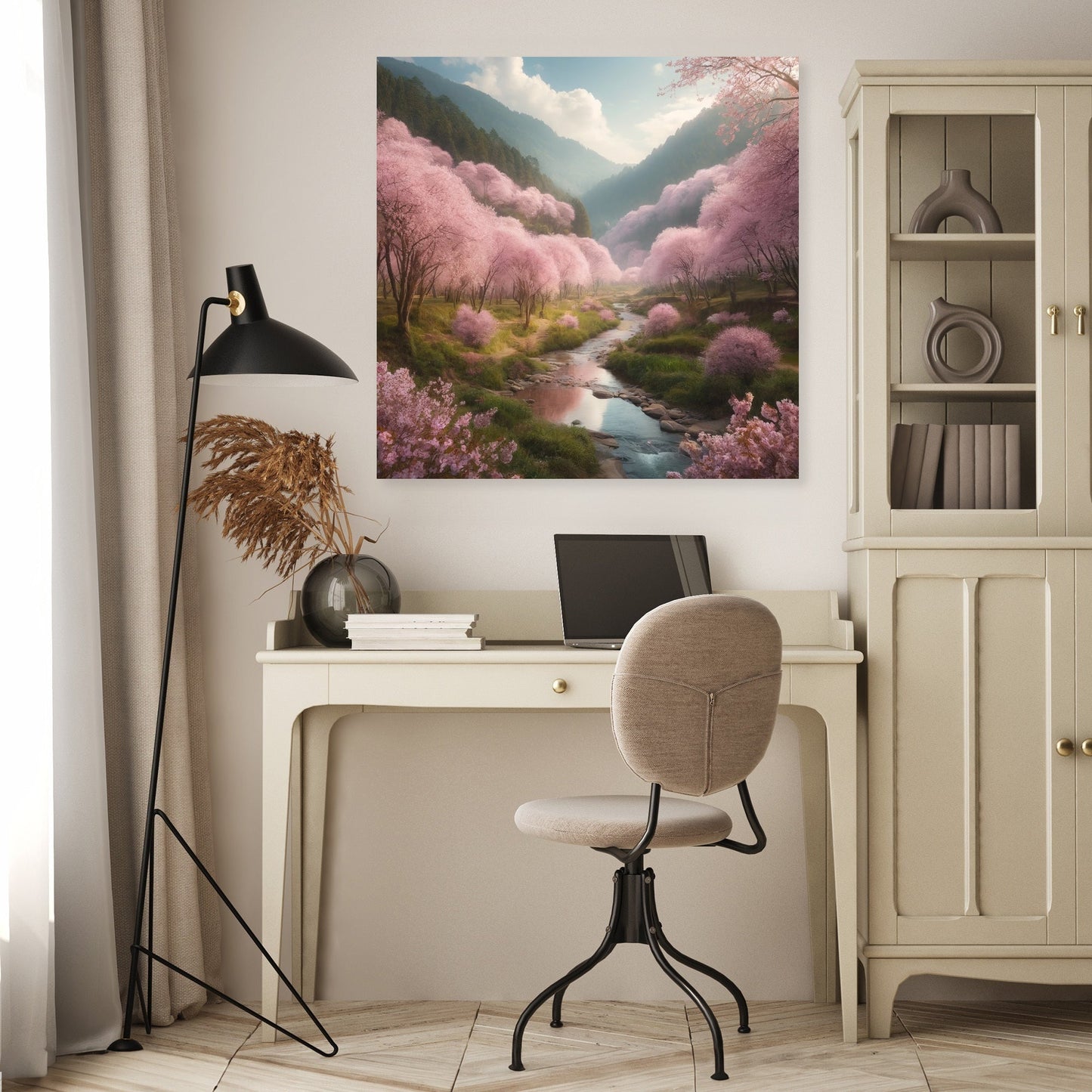 Cherry Blossom Valley Canvas