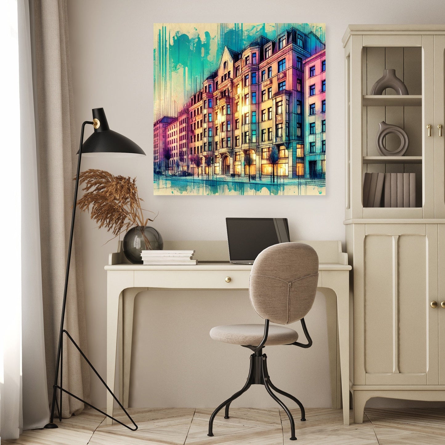 Neighbouring Buildings Harmony Canvas