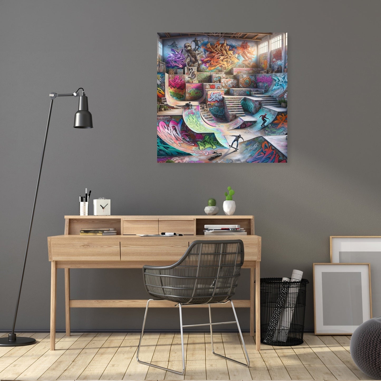 Hidden Skatepark Graffiti Haven Canvas