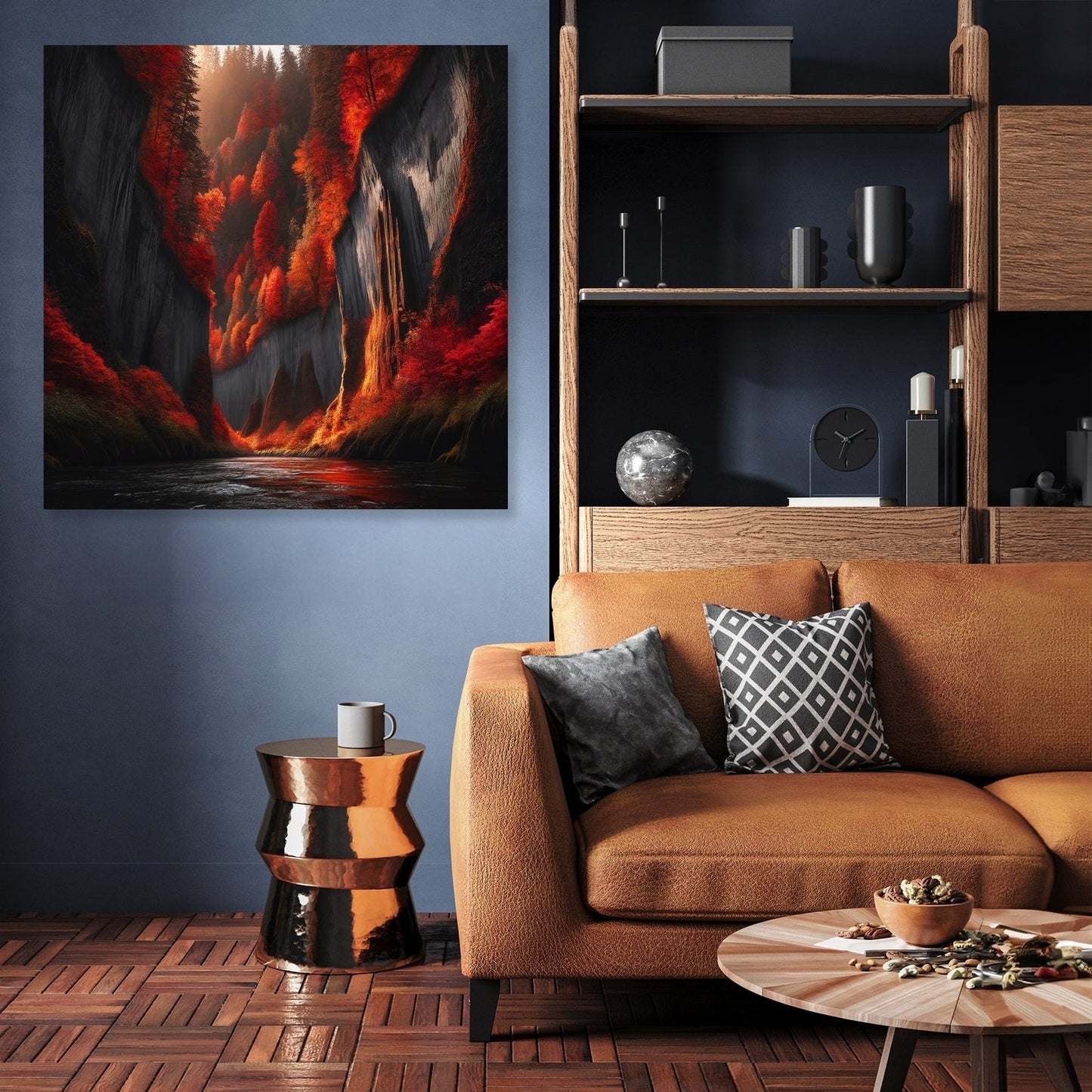 Autumn Canyon River Canvas