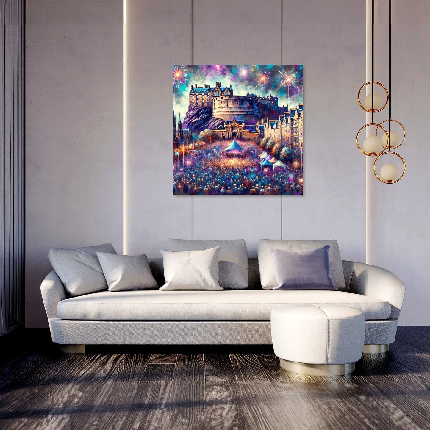 Edinburgh Festival Castle Glow Canvas
