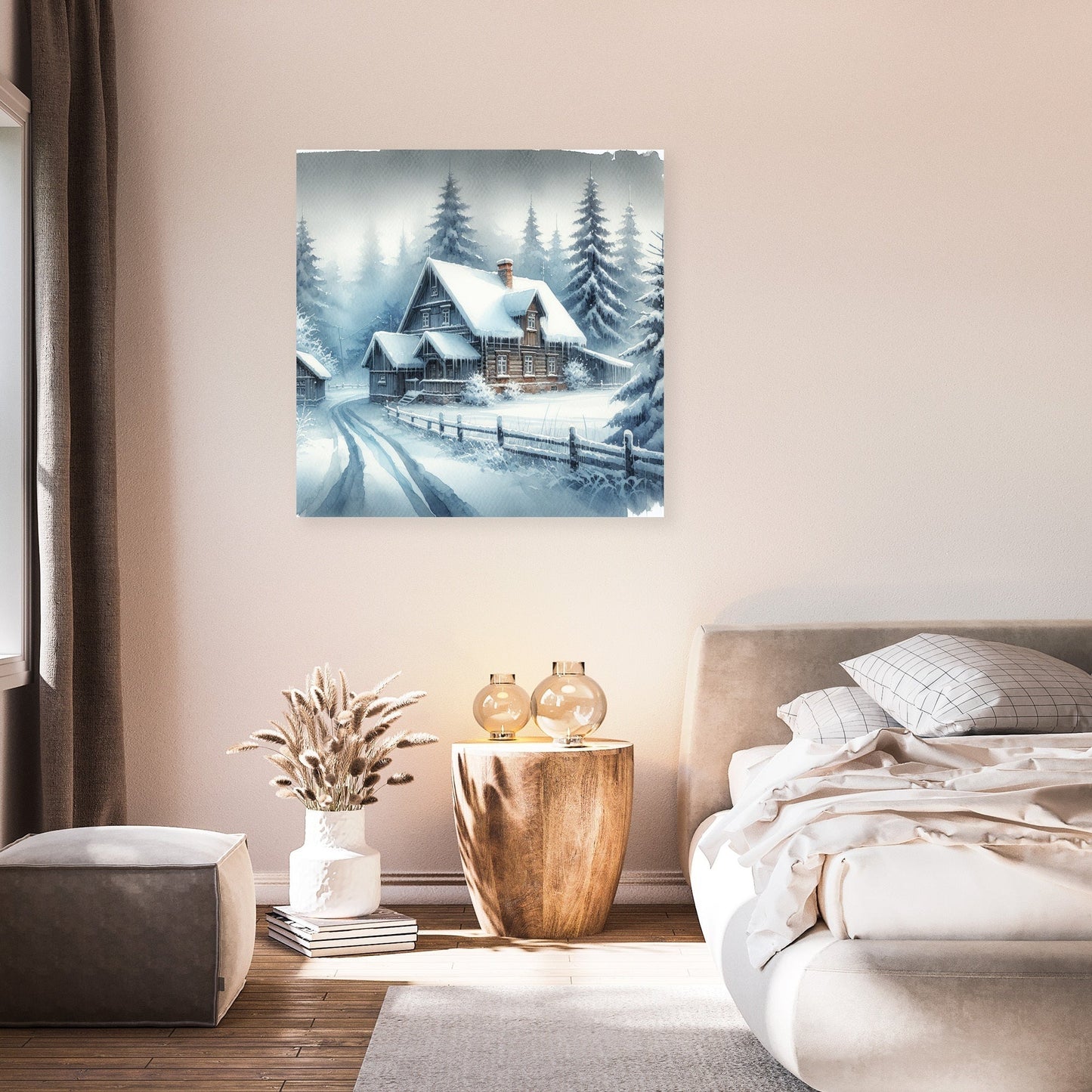 Winter Solitude Watercolour Canvas