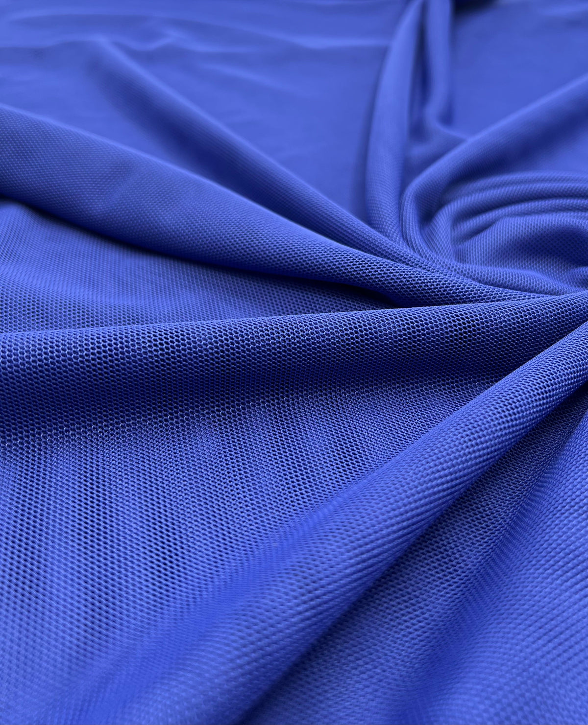 Plain Blue Mesh Fabric Stretch