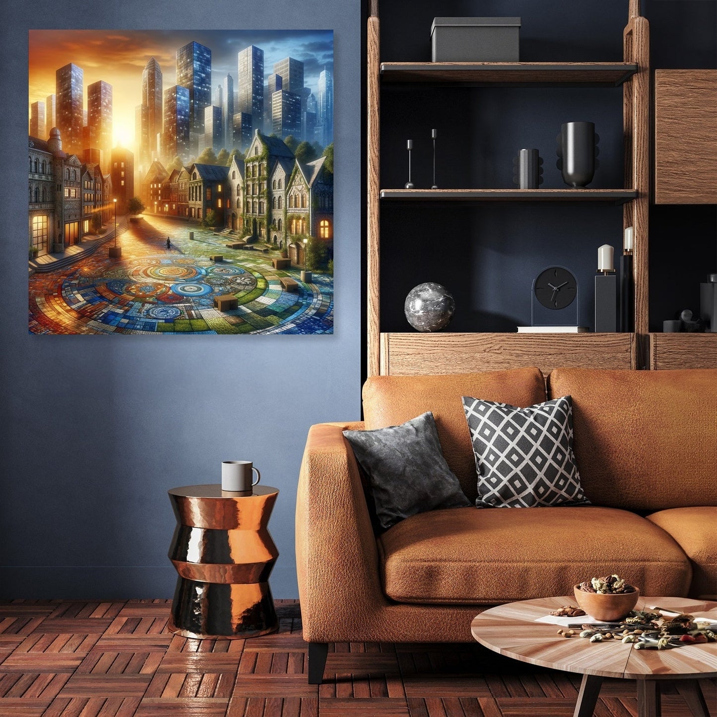 Time Mosaic Square Canvas