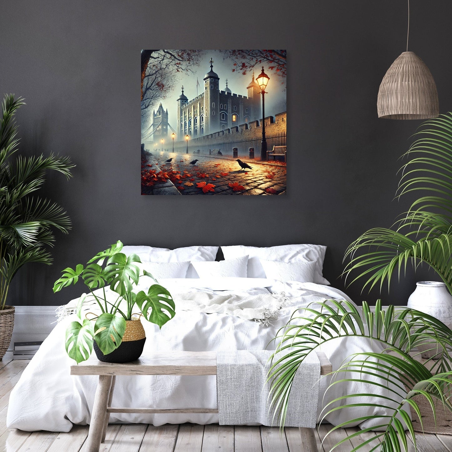 Foggy Tower London Canvas