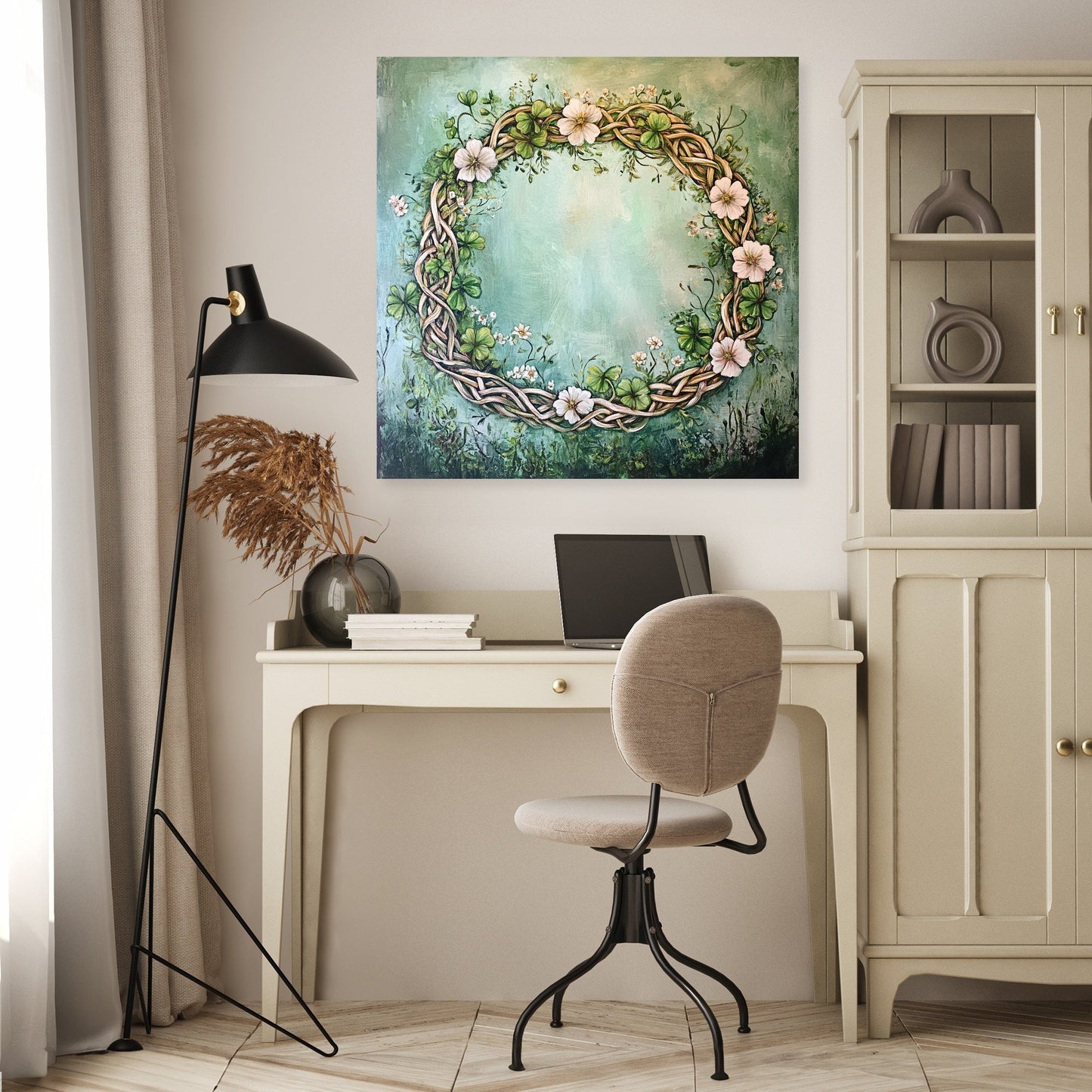 Celtic Clover Wreath Canvas