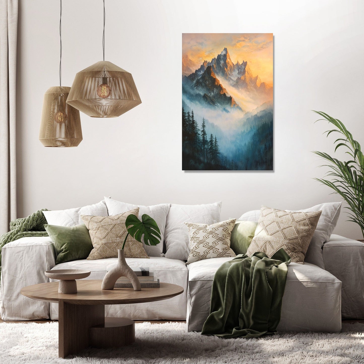 Misty Mountain Sunrise Canvas