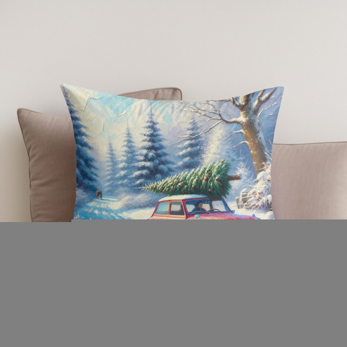 Christmas Journey Home Cotton Cushion
