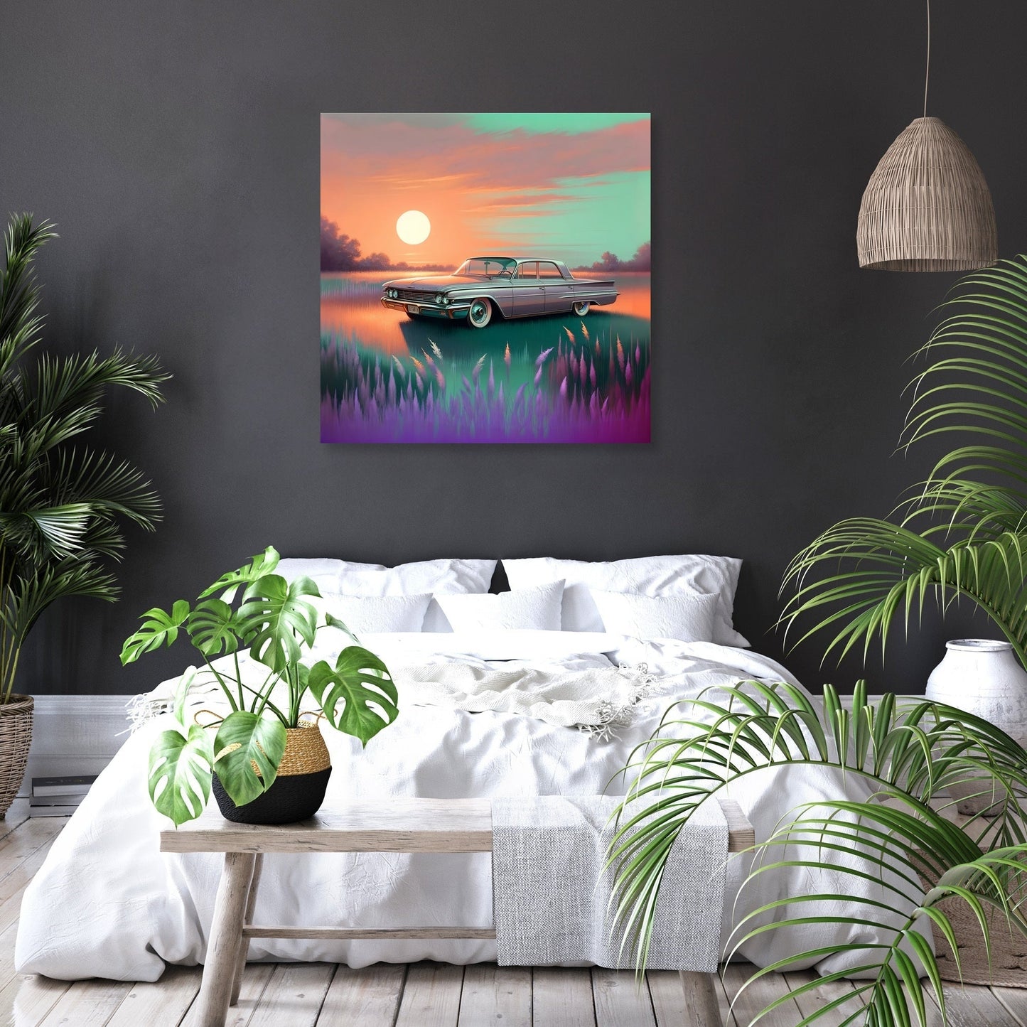 Meadow Sunset Drive Canvas