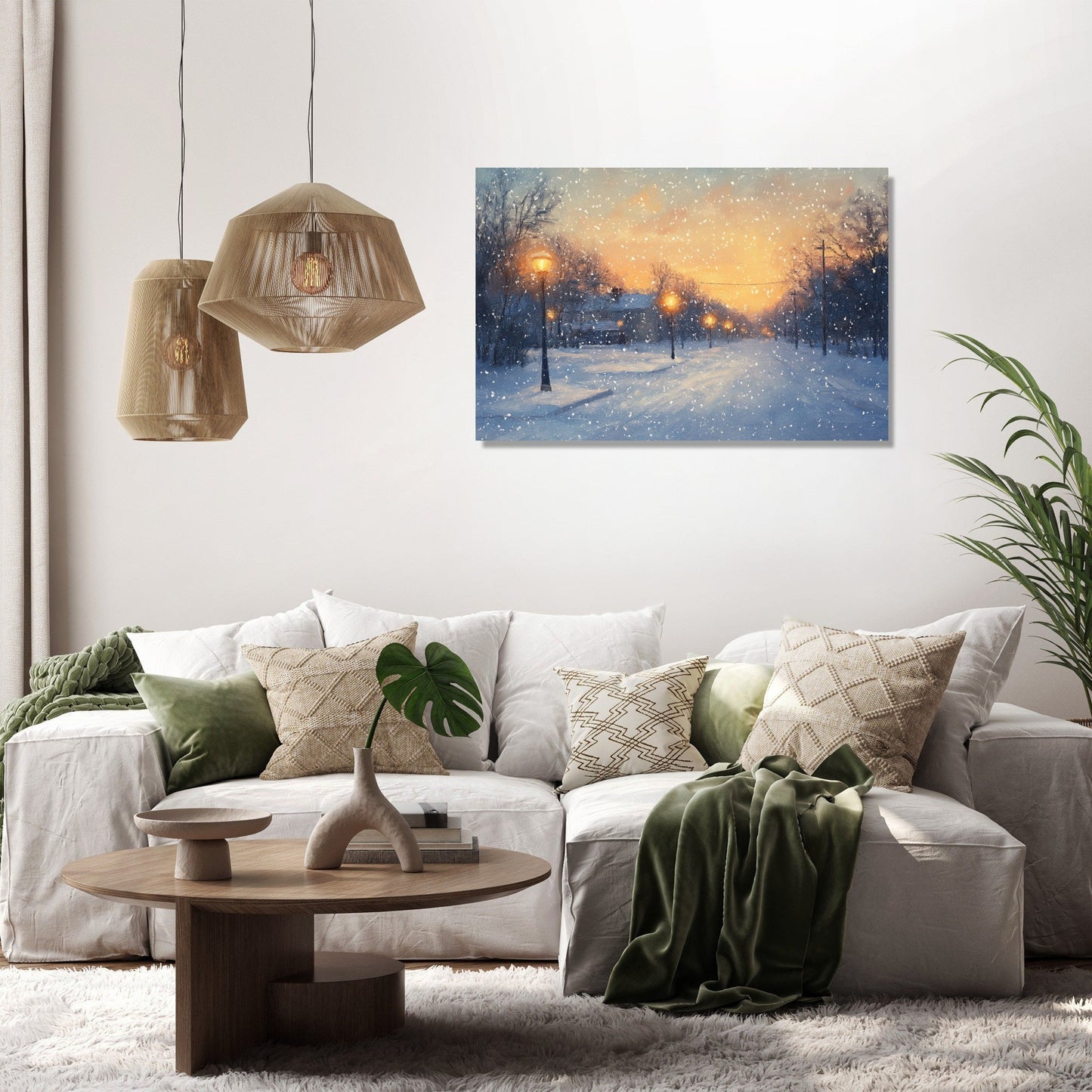 First Snow on Silent Canvas