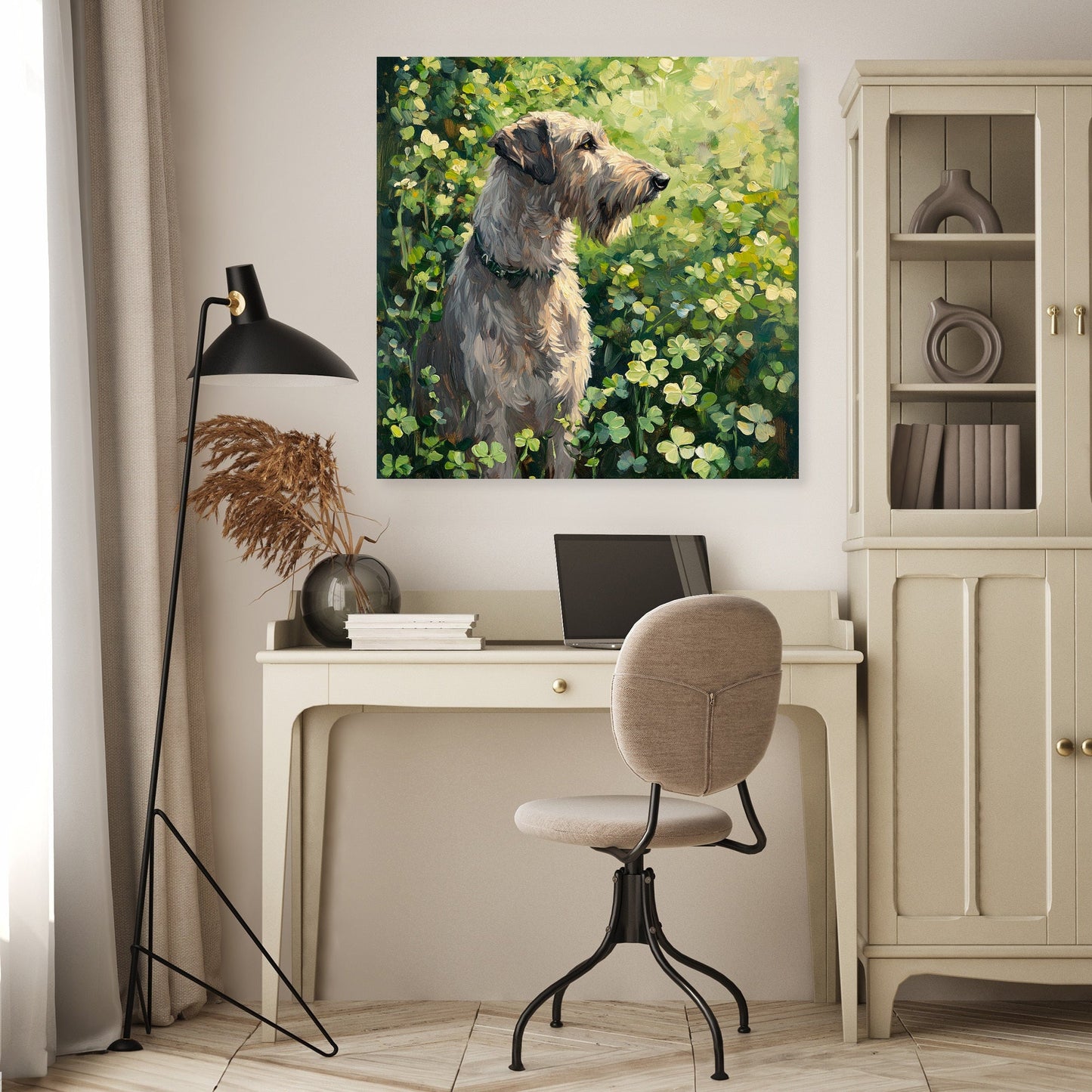 Irish Wolfhound in Clover Canvas