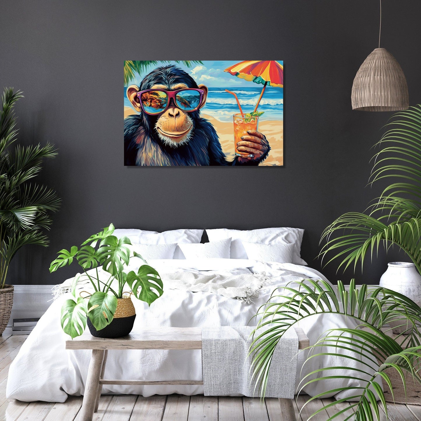 Cheeky Monkey Beach Canvas