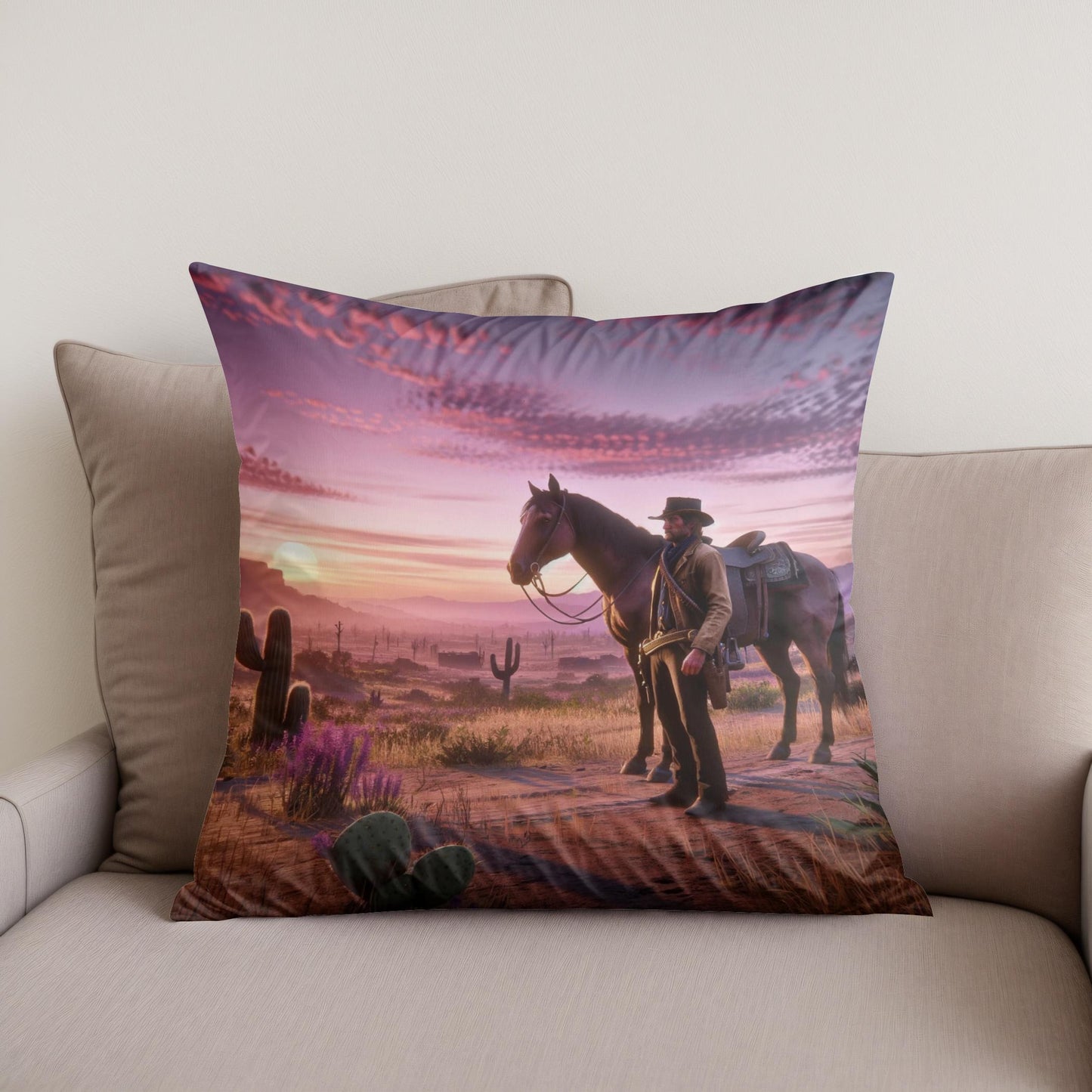 Serenity Strokes Cotton Cushion