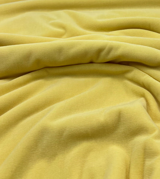 Lemon Yellow Lightweight Melange Knit Stretch Fabric