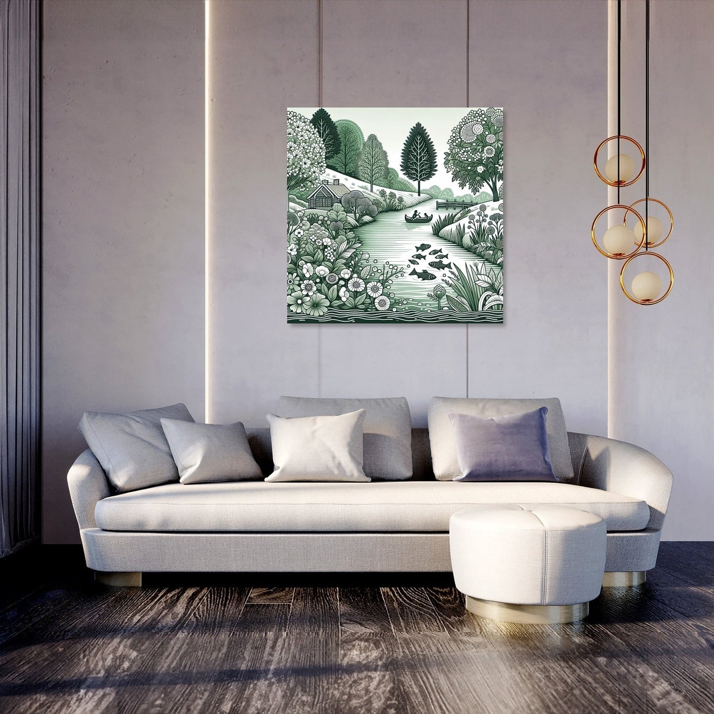 Riverbank Serenity Canvas