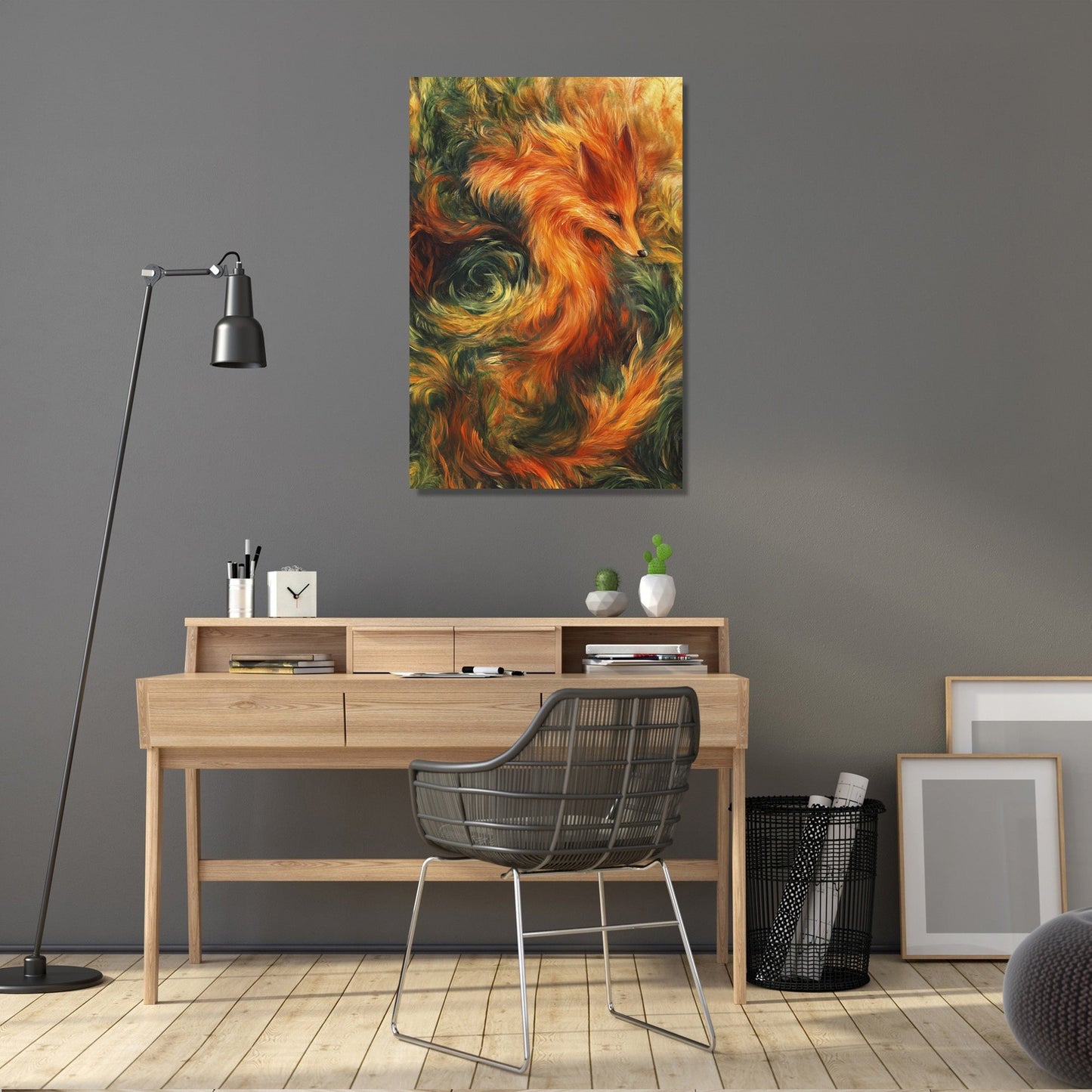 Fox in the Brush Canvas