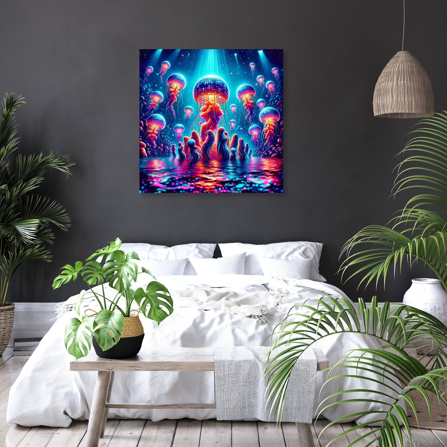 Neon Waves Canvas