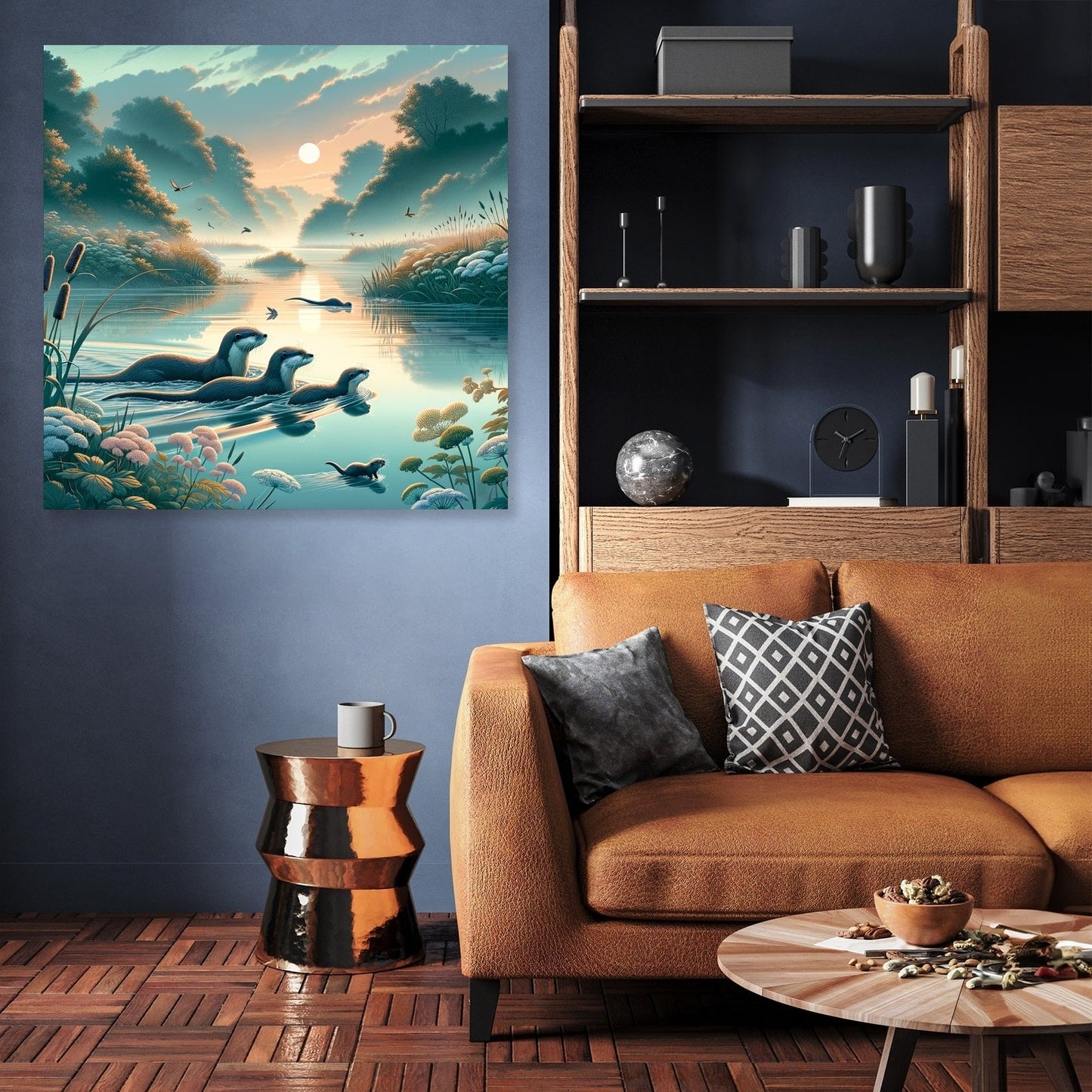 Dawn Otters Canvas