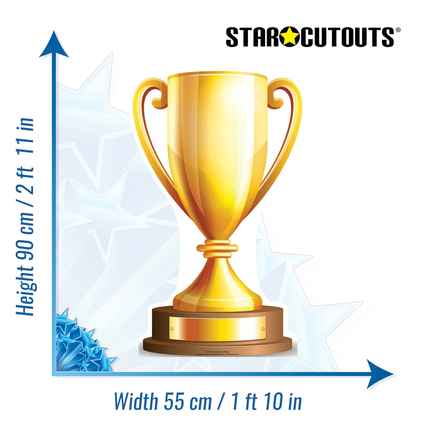 SC875 Small Champions Trophy (Star Mini) Cardboard Cut Out Height 90cm