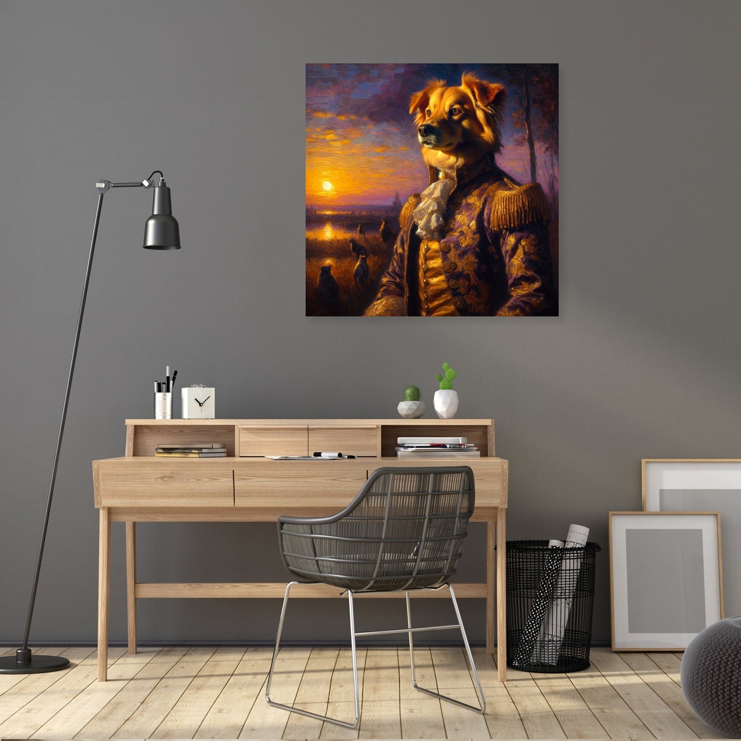 Regal Canine Sunset Majesty Canvas