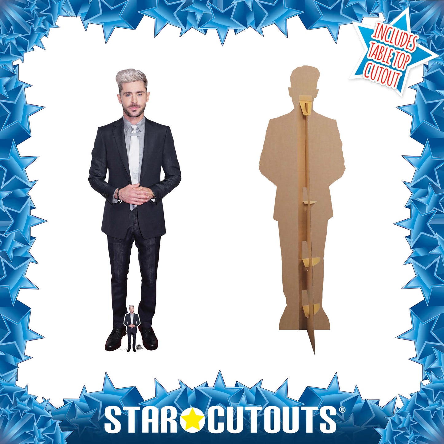CS878 Zac Efron Actor Height 174cm Lifesize Cardboard Cut Out With Mini