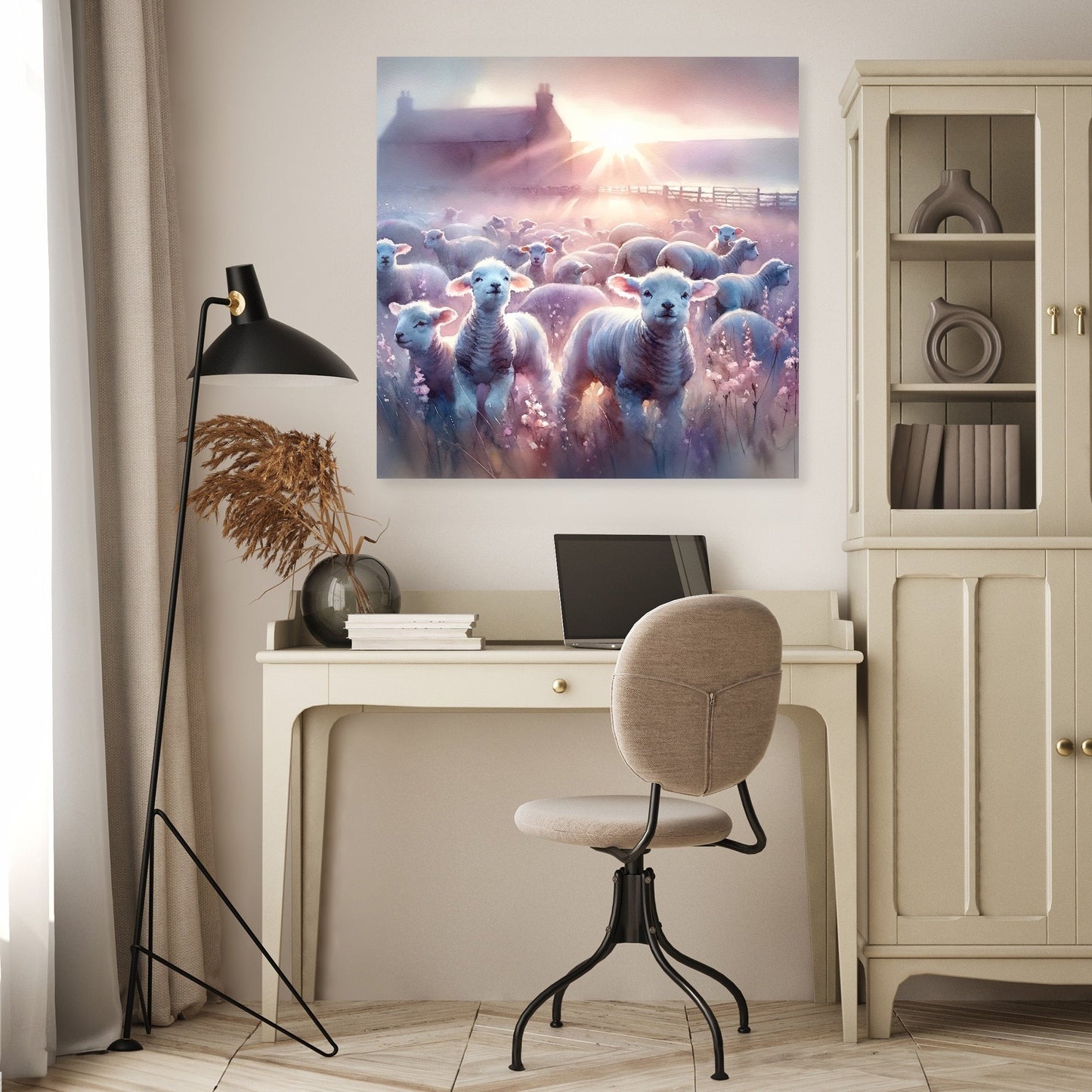 Dawn's Gentle Lambs Canvas