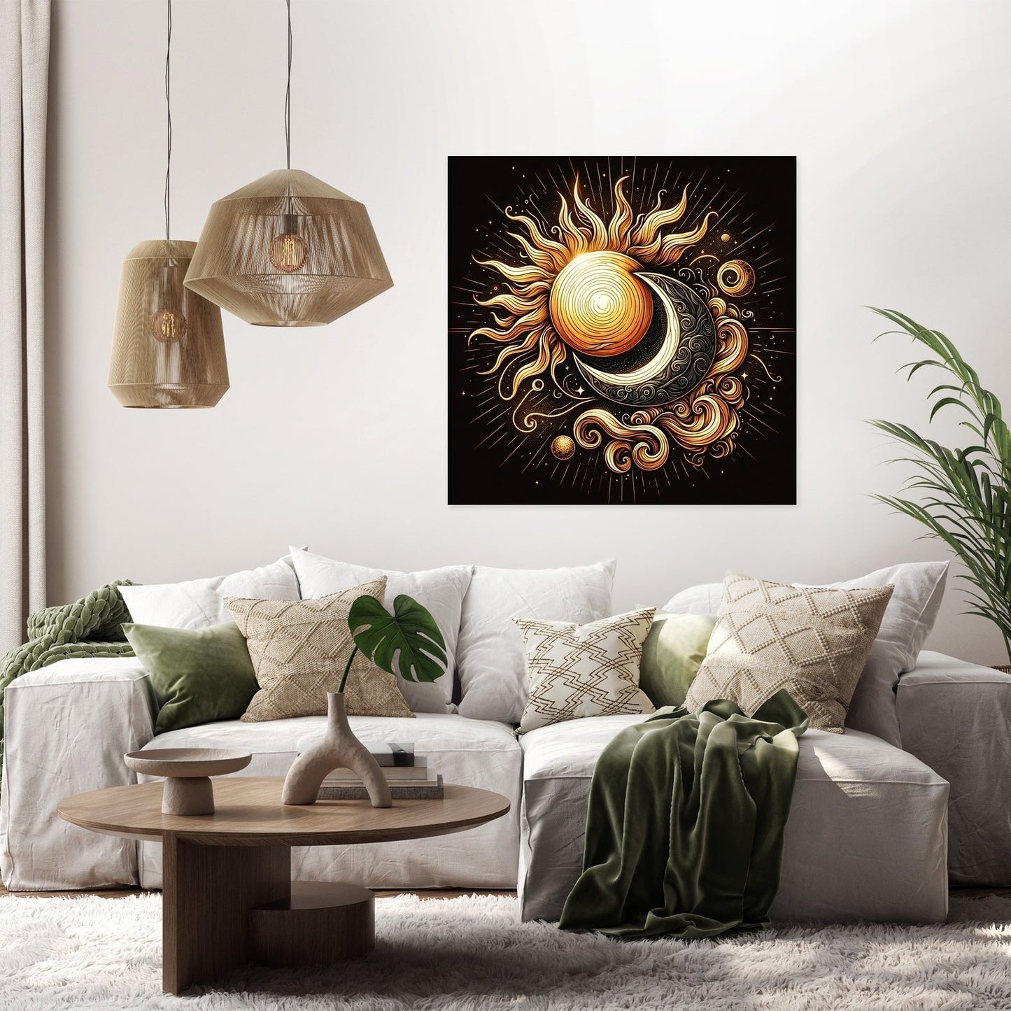 Golden Celestial Harmony Canvas