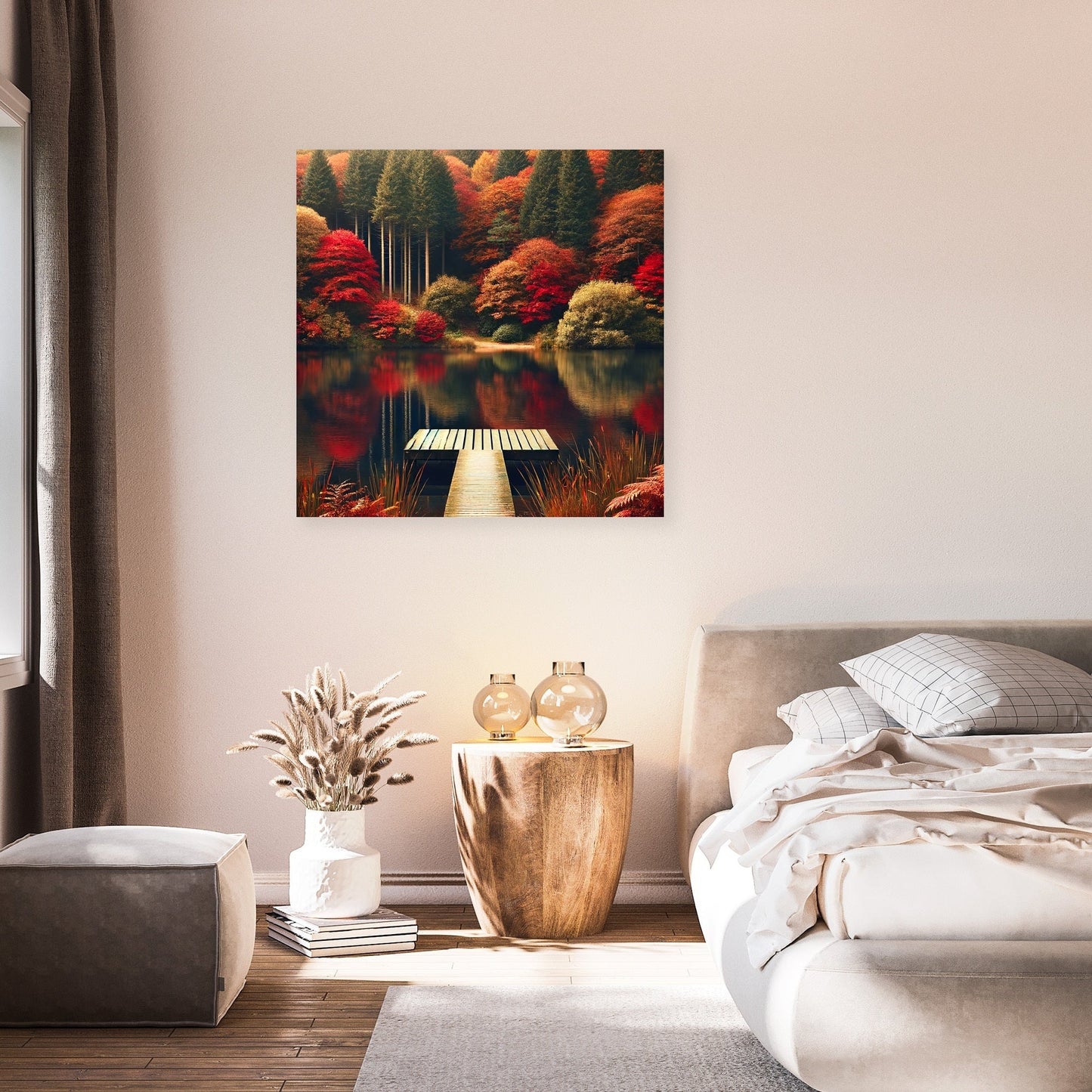 Autumn Lake Tranquillity Canvas
