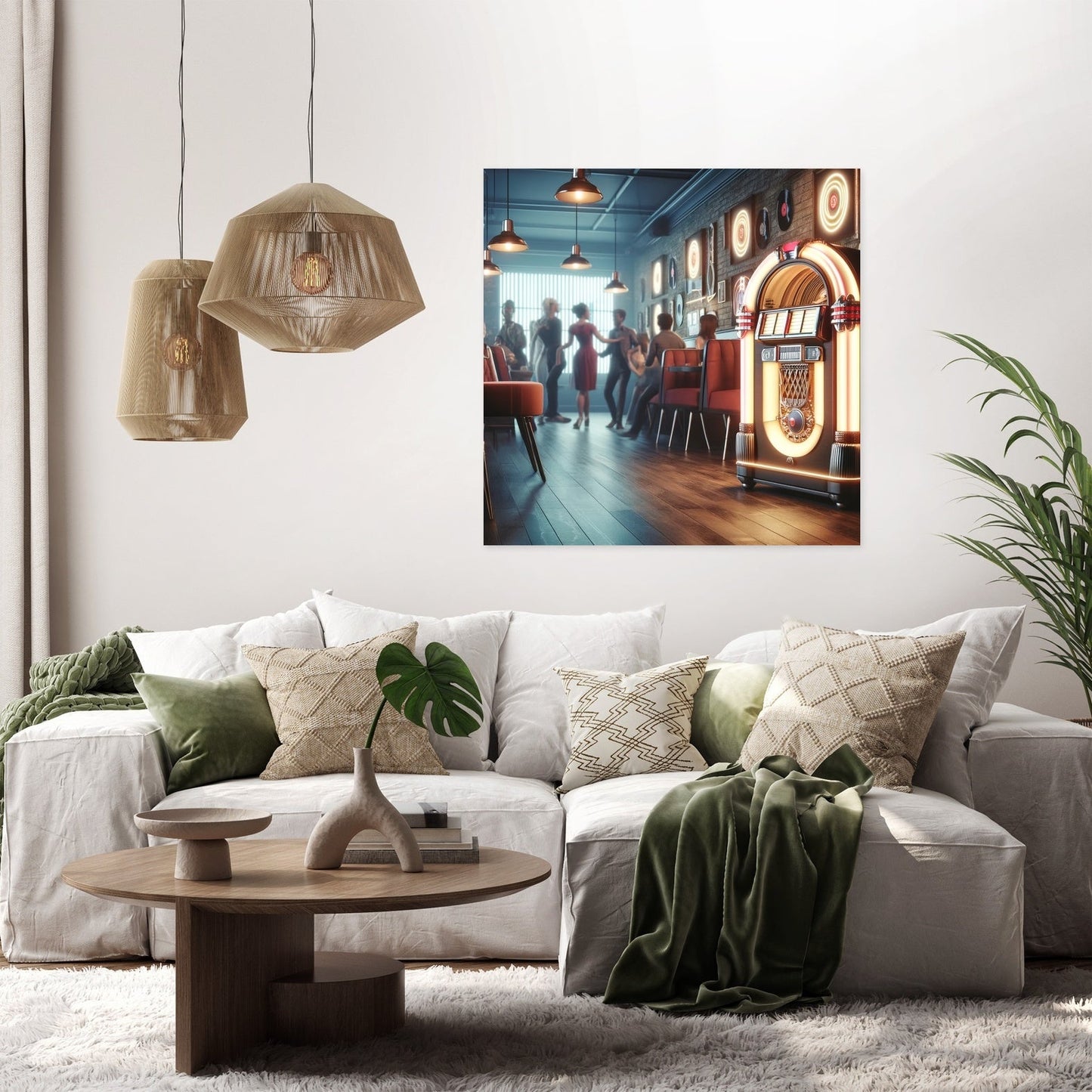 Retro Jukebox Lounge Canvas