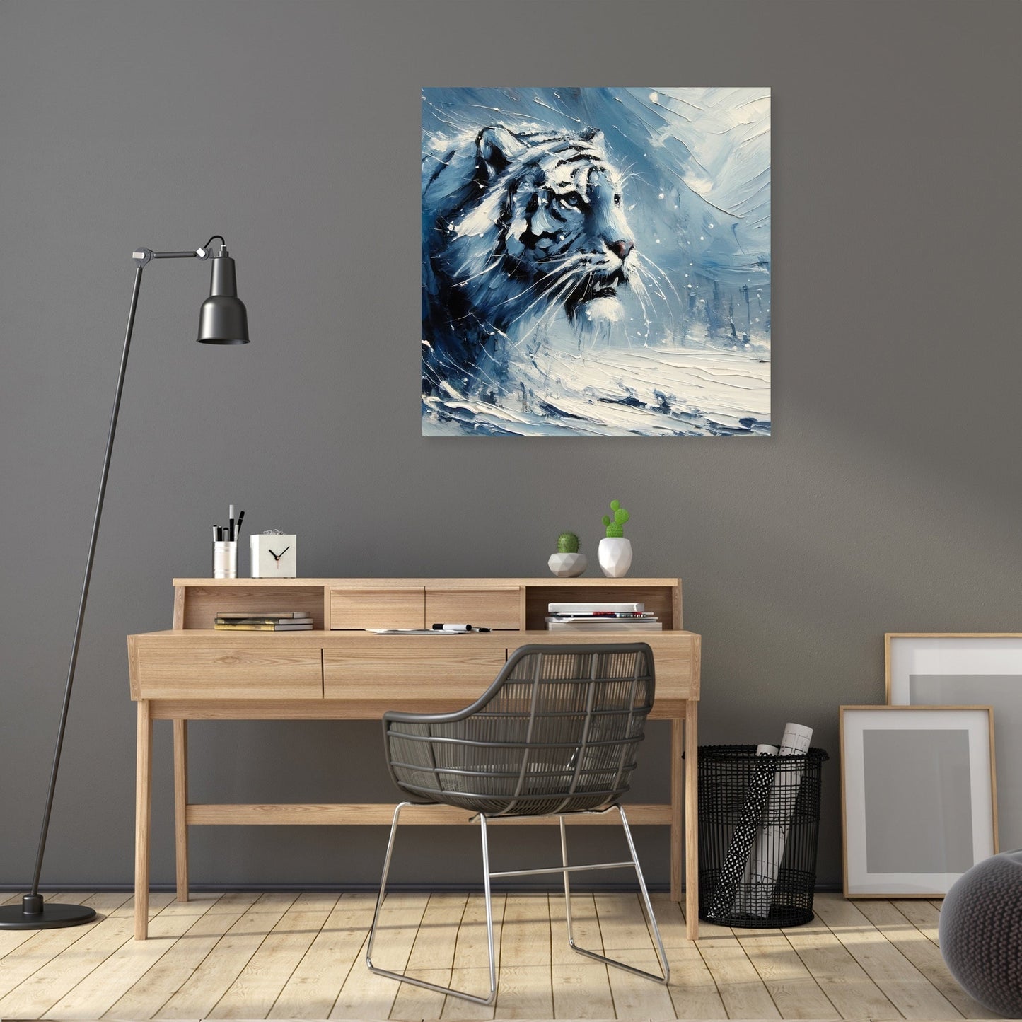Winter Tiger Stare Canvas