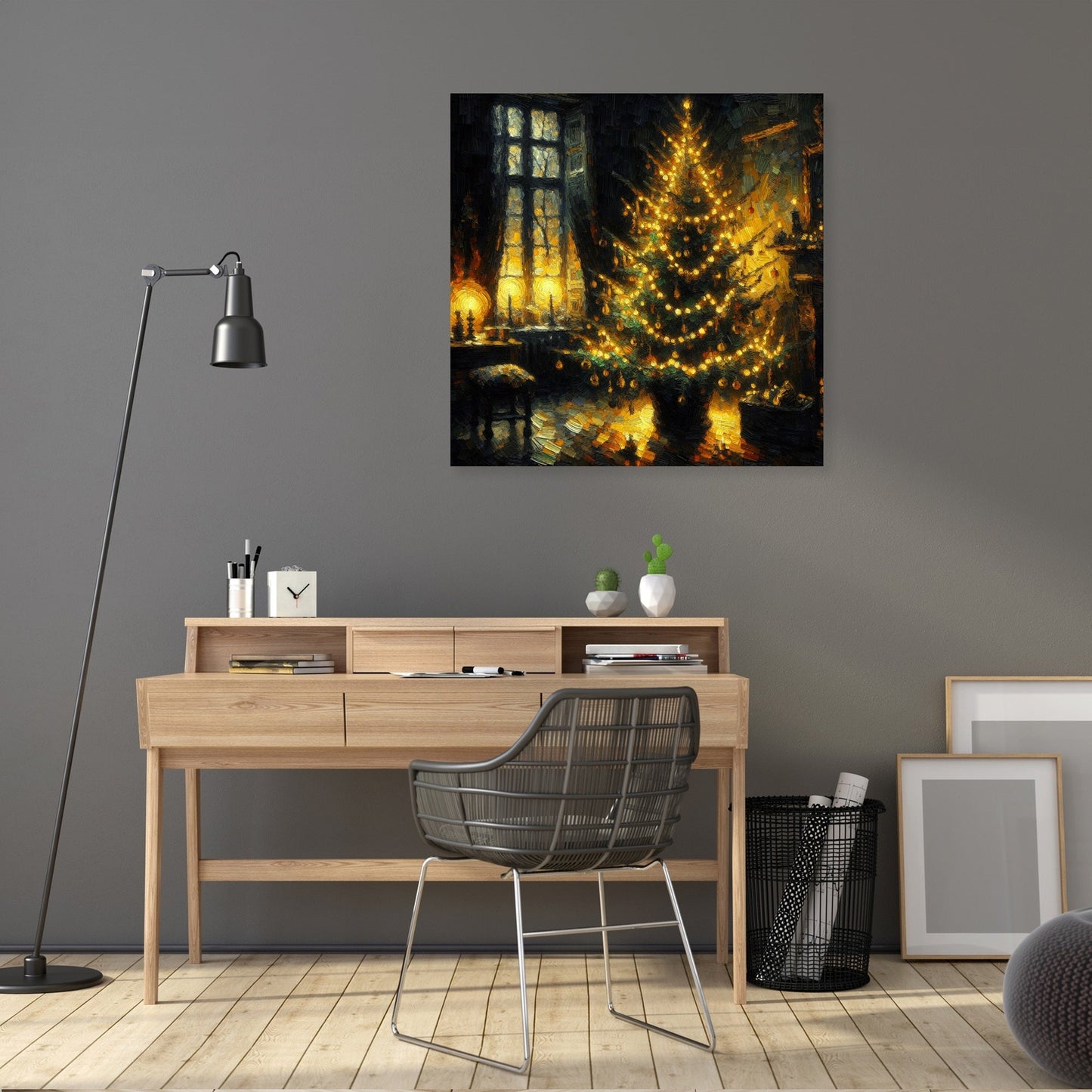 Golden Yuletide Nostalgia Canvas