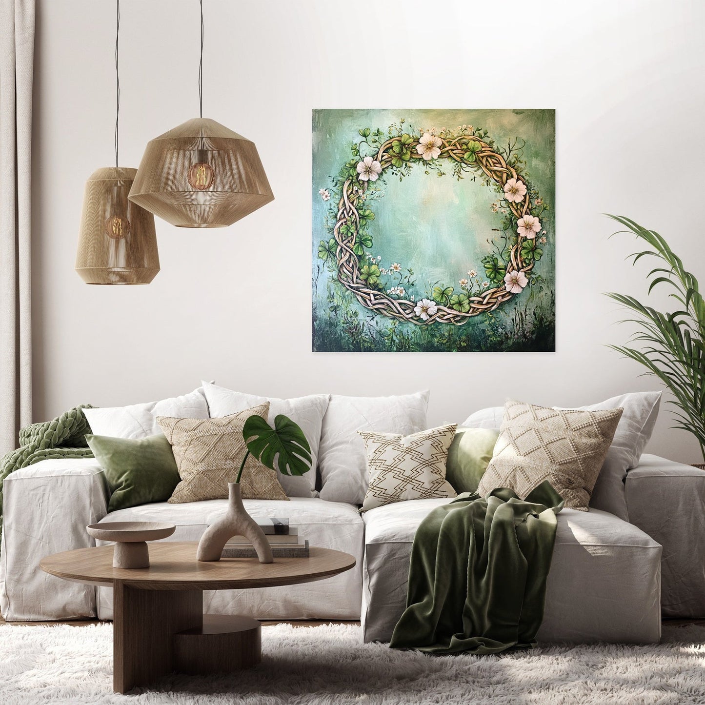 Celtic Clover Wreath Canvas
